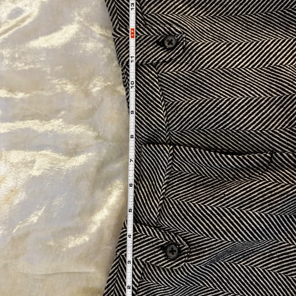 Willie Smith black & white WOOL herringbone wide-leg trousers Made in Italy - Picture 9 of 14